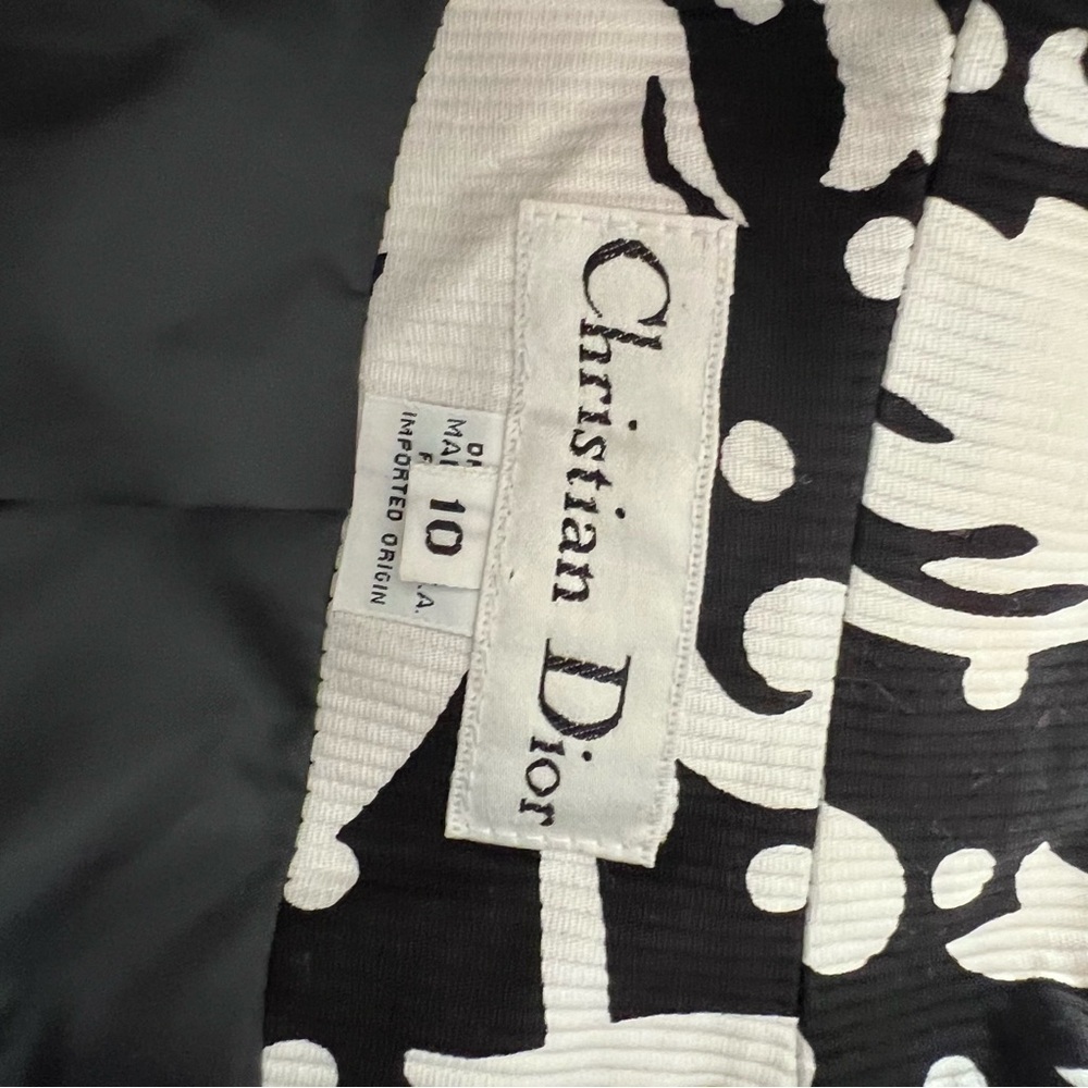 Christian Dior vintage 90’s black white Baroque Scroll Print Blazer jacket 10 - Picture 6 of 9